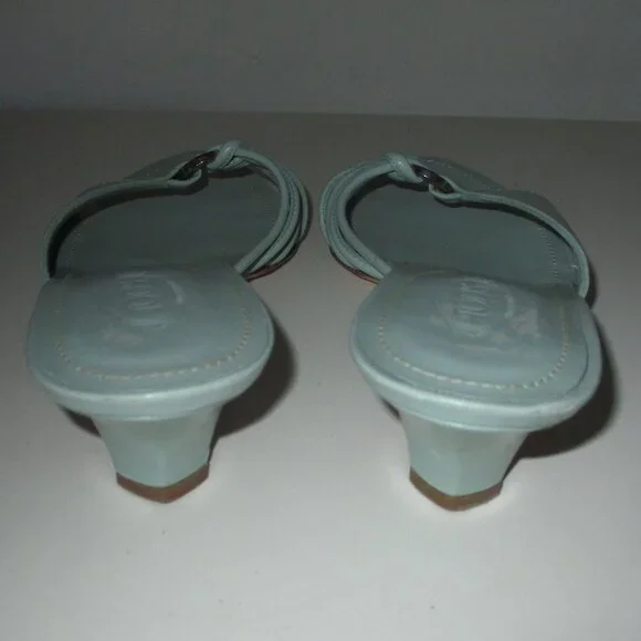 TOD's Womens Mint Green Italian Leather Sandal w/1.5" Heel - Size 7.5M - Picture 8 of 9